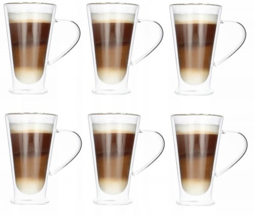 Koktél pohár - Bokonopl latte poharak 300 ml 6 db.