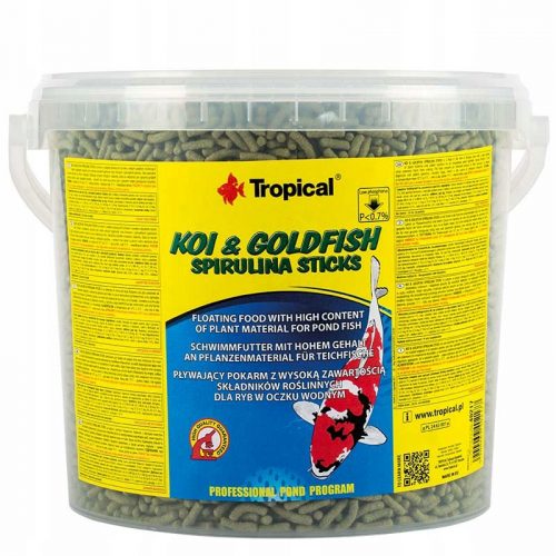  Tropical Koi & Goldfish Spirulina Sticks haleledel 11 l 900 g