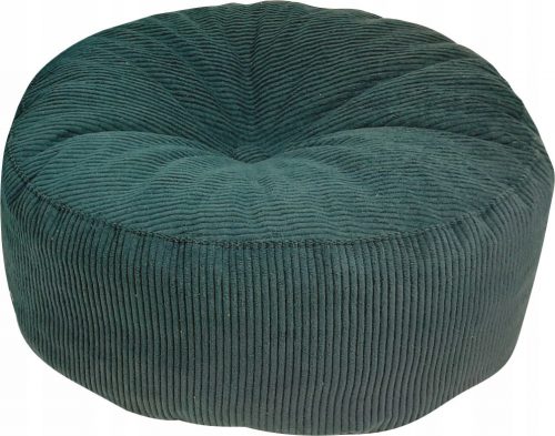 Pouf kerek henger lábtámasz kordbársony zöld 47x20