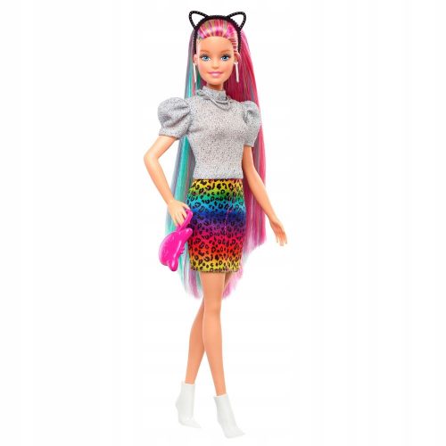  Barbie baba frizura Színes leopárd GRN81