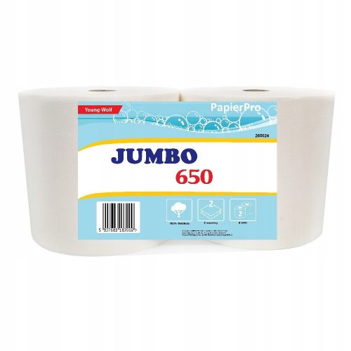 Konyharuha - JUMBO 650 cellulóz tisztítókendő, 2 pormentes tekercs