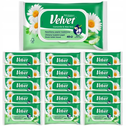 Vécé papír - Bársony aloe hidratált WC -papír 16 csomagok