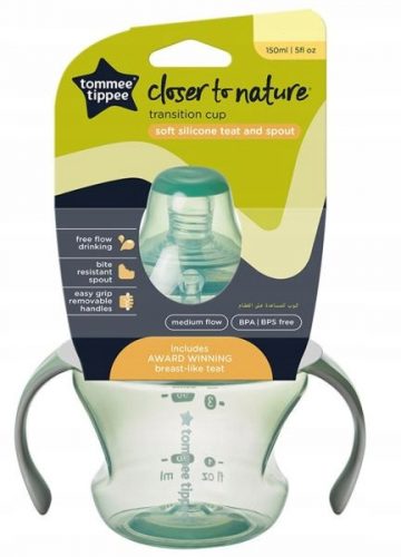 Bébiüveg - Tommee Tippee Nature Cup 150ml 4m+ zöld 150