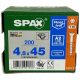  Spax facsavarok 4,5 x 45 mm 200 db.