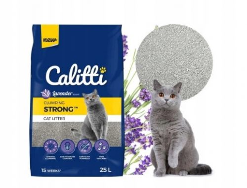 Alom nyulaknak és kis rágcsálóknak - Bentonite alom a Cuvette -hez a CAT Lavendula 25L -hez