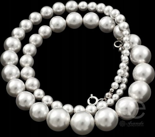  White Pearls Crystal Pearl nyaklánc ezüst színben