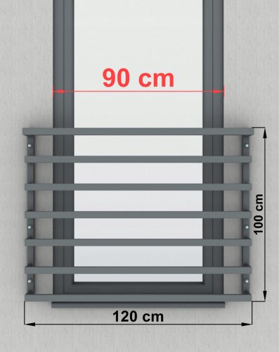 Kapaszkodó a lépcsőhöz - Francia külső balustrade sb-13/6 az ablakhoz 90