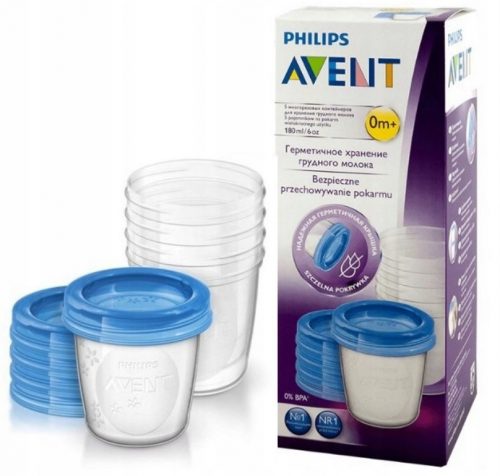 Tartály harapnivalókhoz - Philips Avent Milk Container 180 ml 5db 619/05