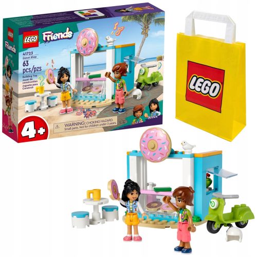  LEGO Friends 41723 fánkos cukrászda + papírzacskó LEGO 6315786 sárga 24x8x18 cm