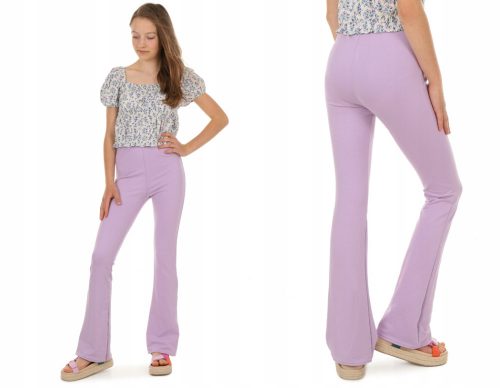 Lányok nadrágja - Flare Leggings, Bells - 152 Lilac