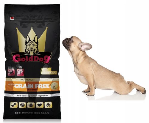 Száraz kutyaeledel - Idegítő karma a Bulldog Golddog 5 kg -os marhahúshoz