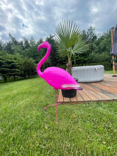  Dekoratív figura NAGY RÓZSASZÍN kert FLAMINGO