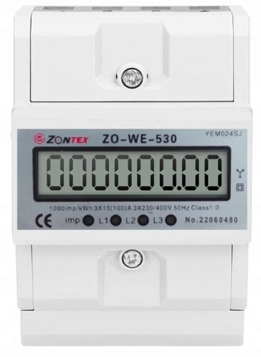 Zontex mérő 220 V IP20 10 A