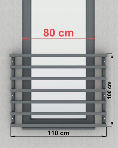 Kapaszkodó a lépcsőhöz - Francia külső balustrade sb-13/6 az ablakhoz 80