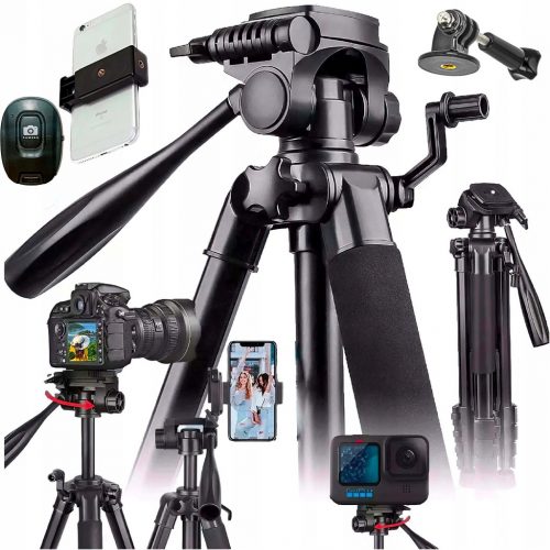  Állvány Gearpro TRIPOD 4IN1 TÁVVEZÉSI ÁLLVÁNY TELEFONTARTÓ 168CM 168 cm fekete