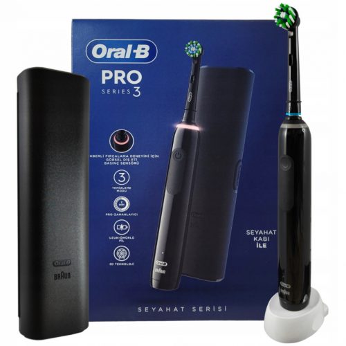  Oral-B Pro 3 – 3500 – Fekete elektromos fogkefe Braun technológiával