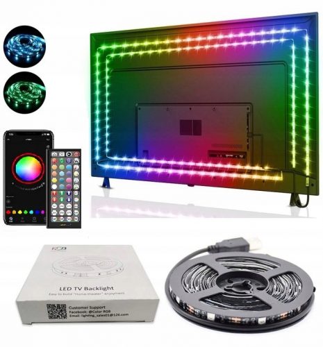 LED 5M RGB USB TV/PC WiFi mobil alkalmazás időzítő 5V