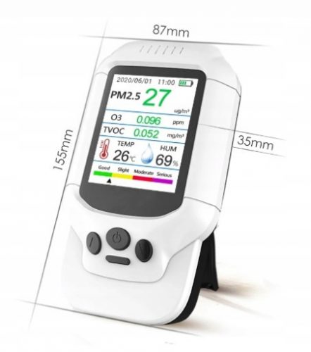 Hordozható ózonmérő PM 2.5 HCHO TVOC