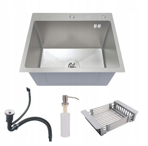 Mosogató - SINK 60x45 Inox szatén+adagoló+csepp