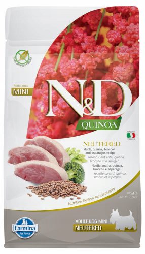 Száraz kutyaeledel - ND quinoa ivartalanított kacsa 800g kutya mini felnőtt