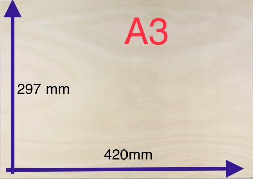 3 mm-es RÉTEGTELEN FA, A3 cm-ES MÉRET, OSZTÁLY. 2 LÉZERHEZ