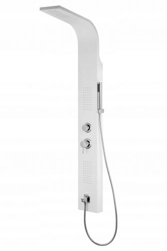 Zuhany panelek - Corsan Alto White Shower Panel+LED+esztreg