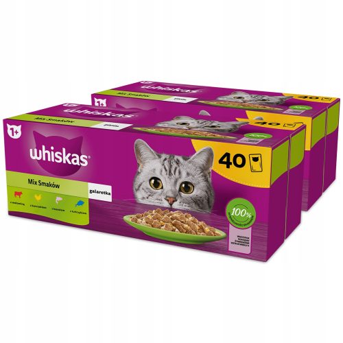 Konzerv macskáknak - Whiskas felnőtt tasakok 80 x 85 g ízek keveréke