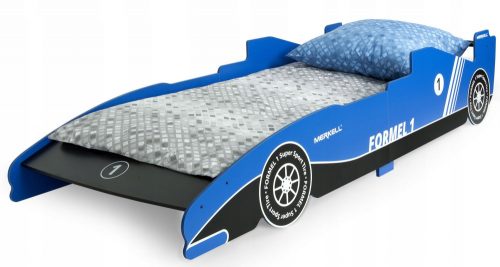 Egyszemélyes ágy gyerekeknek - F1 CAR 200x90cm Super Design Blue, szőnyeg nélkül