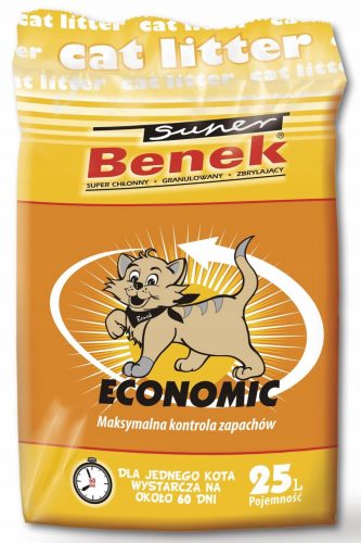 Alom nyulaknak és kis rágcsálóknak - SUPER BENEK ECONOMIC Bentonit alom 25L