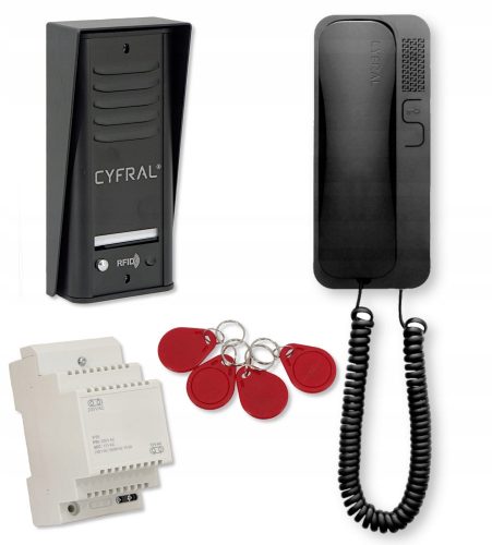 Cyfral Cosmo R1 1 családos kaputelefon, fekete, kulcstartók