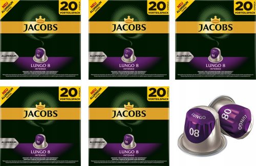 5 x Jacobs Nespresso Lungo 8 Intenso kapszula 20 db