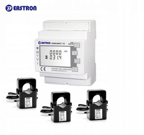 EASTRON SDM630MCT ENERGIAMÉRŐ + ESCT FI24 250A/5A - 3 db.