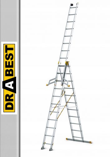 Drabest létra 8,34 m alumínium 3 x 33 150 kg-ig