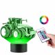 Asztali lámpa LED szoboros traktor traktor John Deere gravír + távirányító