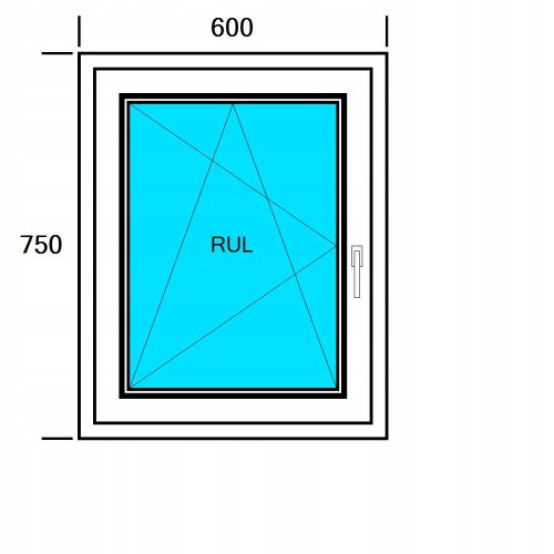 Ablak - PVC ABLAK 600x750 RU FEHÉR, BAL