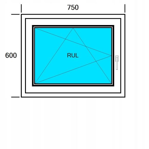 Ablak - PVC ABLAK 750x600 RU FEHÉR, BAL