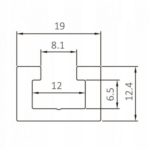 Vezetősín - T-TRACK vasúti profil 8/12 mm hosszúság 120 cm 8006