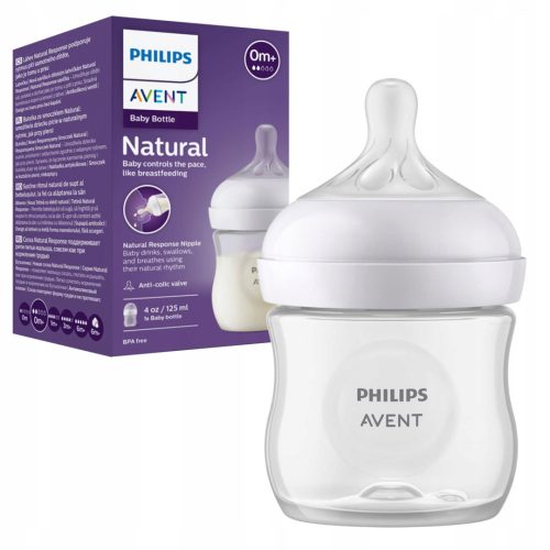 Bébiüveg - Philips Avent természetes válasz palack 125 ml 0+