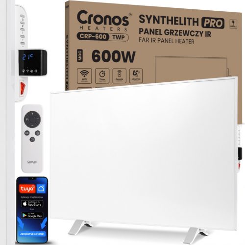  IR fűtőpanel CRONOS Synthelith PRO CRP-600TWP TUYA fehér