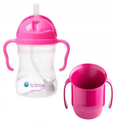  Doidy Cup szürke fogantyús ivópohár 200 ml + B.dobozos üveg szalmaszürke 240 ml