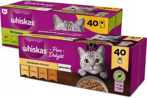 Konzerv macskáknak - Whiskas felnőtt tasak 2x40x85g keverék ízek 5