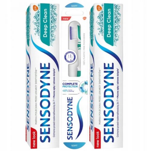 Fogkrém gyerekeknek - Sensodyne mély tiszta tészta 2x75ml + kefe