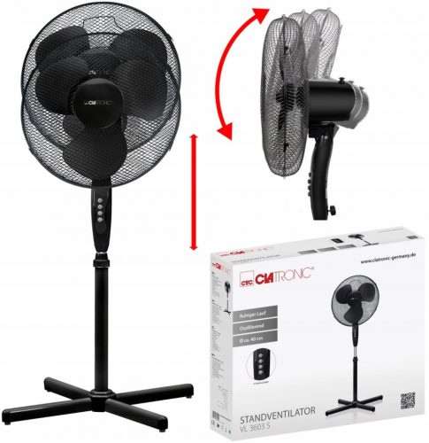  Clatronic VL 3603 S padlóventilátor, fekete