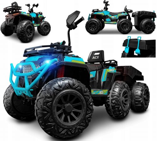 Elektromos quad gyerekeknek - ATV QUAD 4X4 egy hatalmas akkumulátorhoz egy pótkocsival