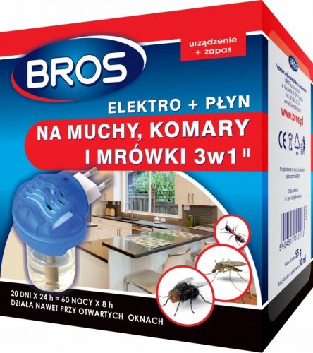  Folyadék szúnyogok, hangyák, legyek ellen Bros 0,25 kg 30 ml + NAPTÁR 2024-RE - KIS NAPTÁR 2024 - KIS SZABÁLY FÜL