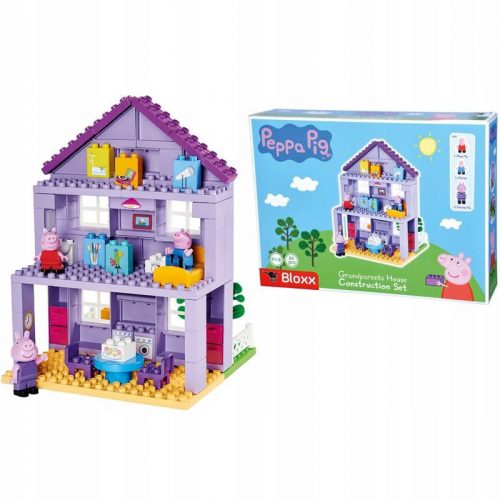 Építőkészlet, szívószálak - Blokkok Set House of nagyszülők Pigpie Peppy 3 figurák