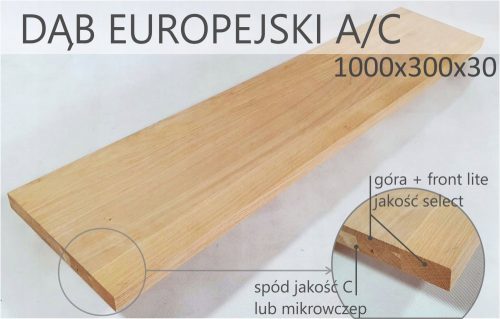 Lépések európai tölgy Select A/C 1000x300x30mm