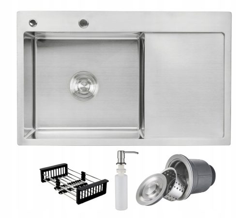 Mosogató - Inox acél mosogató 78x49 L Szifon