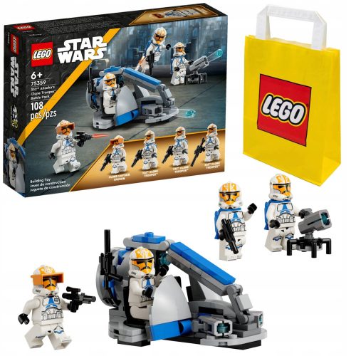  Lego STAR WARS 75359 harci készlet 332-vel + LEGO papírzacskó 6315786 sárga 24x8x18 cm