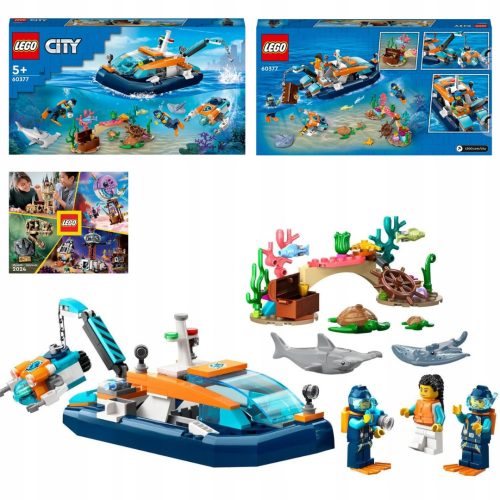  LEGO City 60377 felfedező búvárhajó + LEGO KATALÓGUS 2024 ÚJ